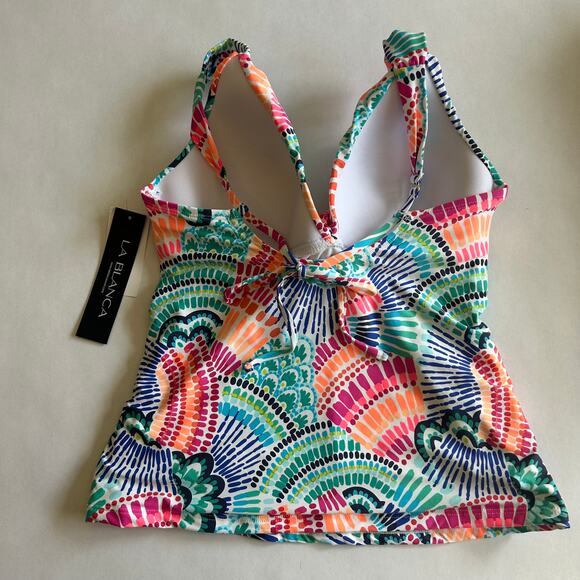La Blanca Women's Over The Shoulder Tankini Swimsuit TOP ONLY *NEW* Size 6 - Picture 10 of 14